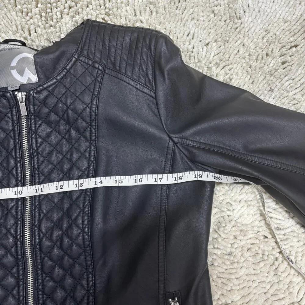 Moto Black Vegan Faux Leather Zippered Jacket - Picture 6 of 8